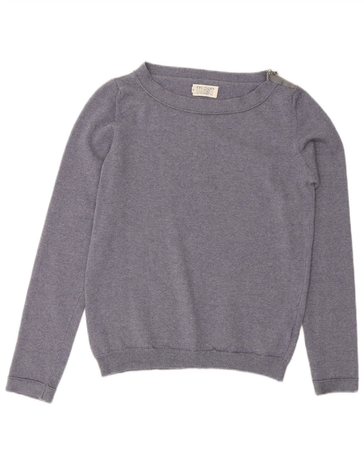 Damski sweter Toast z dekoltem w łódkę UK 10 Small Blue Wełna