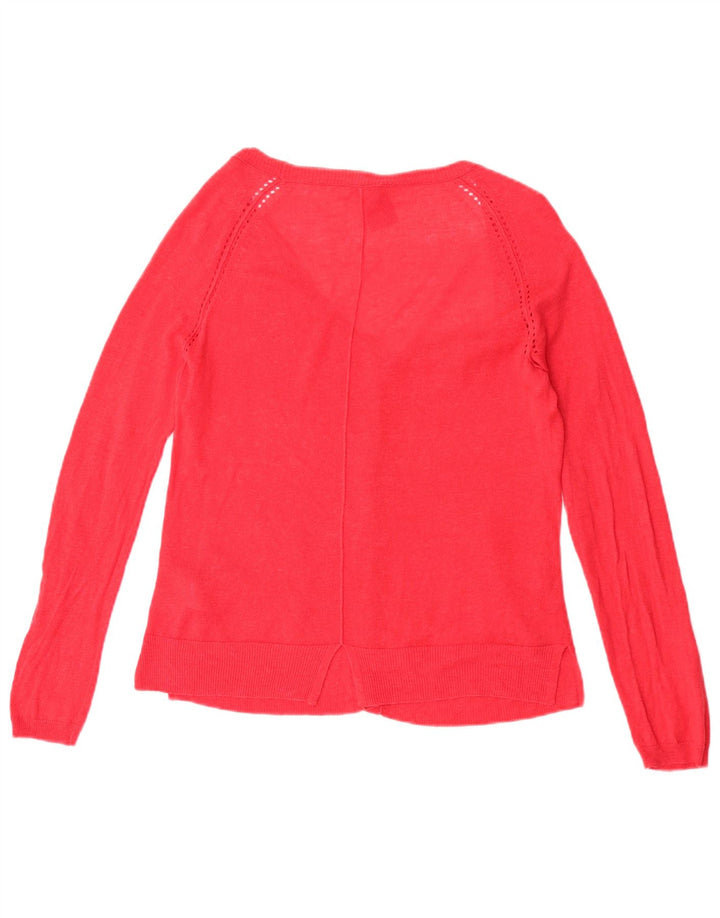 Damski sweter rozpinany White Stuff UK 12, średni czerwony lniany