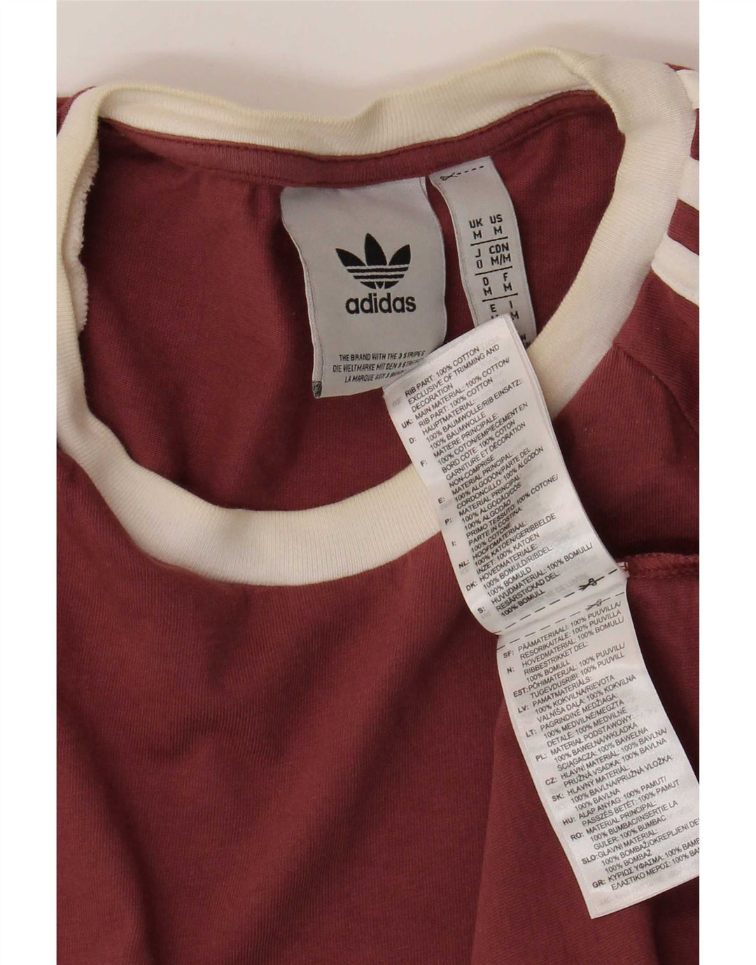 Adidas Męska koszulka Top Medium Burgundowa bawełna