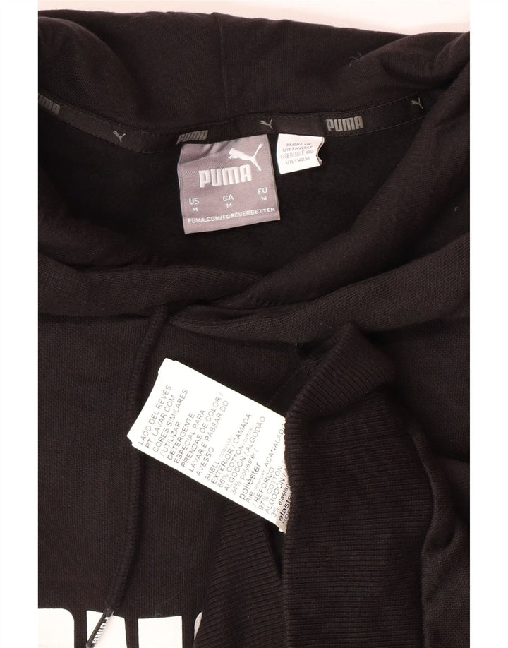 Męski sweter z kapturem i grafiką PUMA, średni czarny, bawełniany