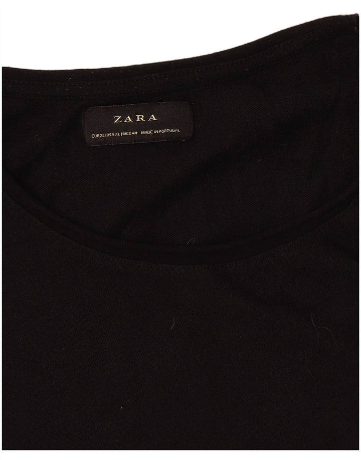 Męska koszulka T-shirt Zara XL, czarna