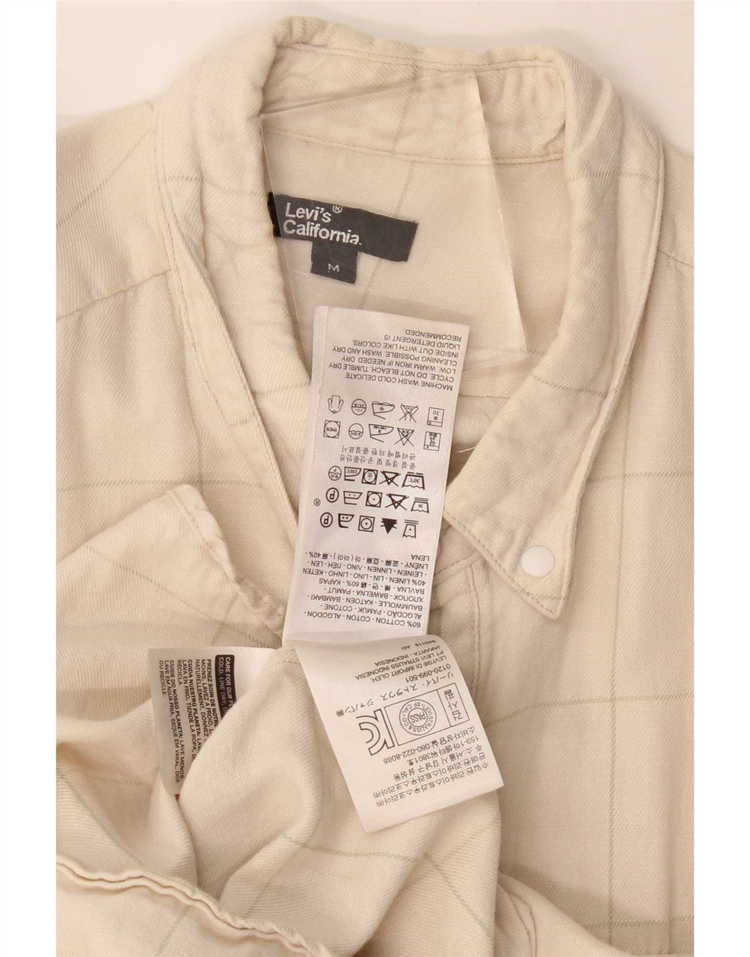 Koszula męska Levi's, bawełniana, w średnią beżową kratkę