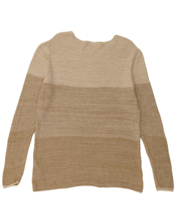 Męski sweter Jack & Jones z dekoltem w łódkę, 2XL, beżowa, bawełniana z blokami kolorów