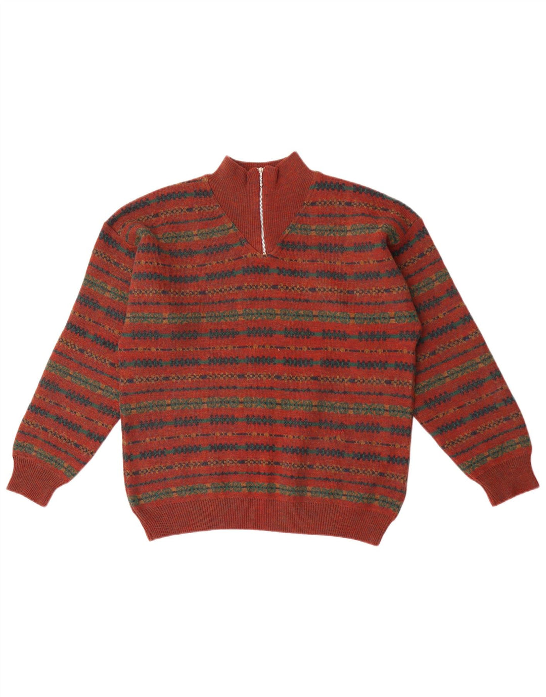 Męski sweter z zamkiem błyskawicznym Mexx, duży, bordowy Fair Isle