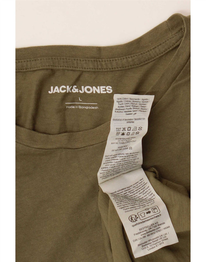T-shirt męski Jack & Jones, duży, bawełniany khaki