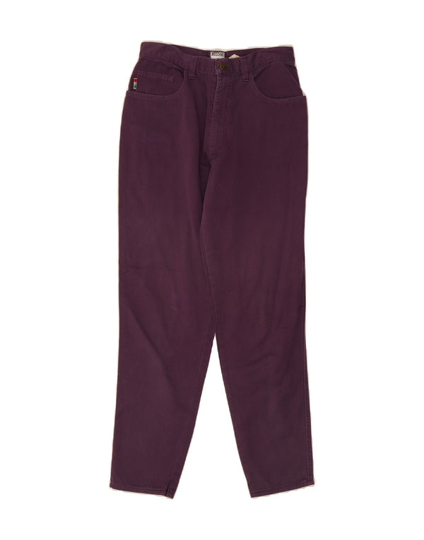 MOSCHINO Womens High Waist Tapered Casual Trousers W30 L29 Purple Cotton
