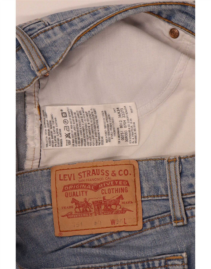 Męskie jeansy Levi's 751 Regular Straight W36 L32 Niebieskie bawełniane
