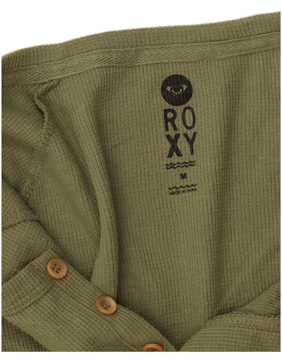 Damski top Roxy z rękawem 3/4, UK 14, średni khaki, poliester