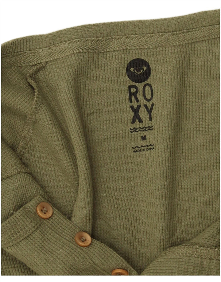 Damski top Roxy z rękawem 3/4, UK 14, średni khaki, poliester