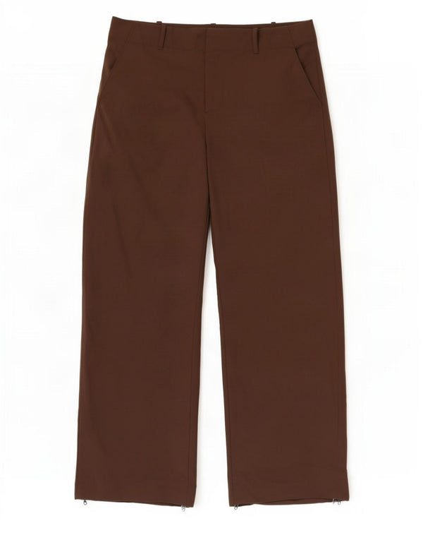 Zara Womens High Waist Wide Leg Chino Trousers Medium W28 L32 Brown