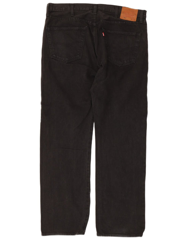 Męskie dżinsy Levi's 501 Straight W38 L32 Czarna bawełna