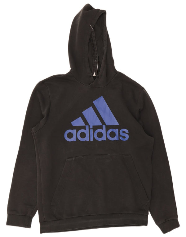 Męska bluza z kapturem Adidas Graphic UJ 42/44 Duża czarna bawełna