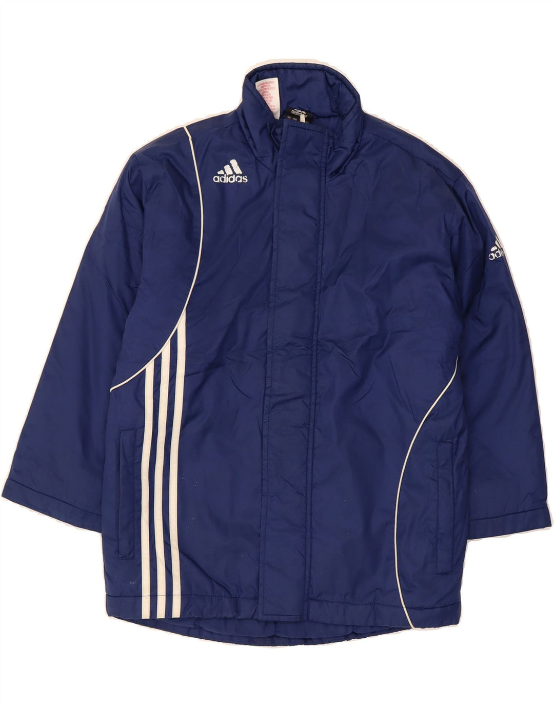 ADIDAS Boys Windbreaker Coat 7-8 Years Navy Blue Polyamide Vintage Adidas and Second-Hand Adidas from Messina Hembry 