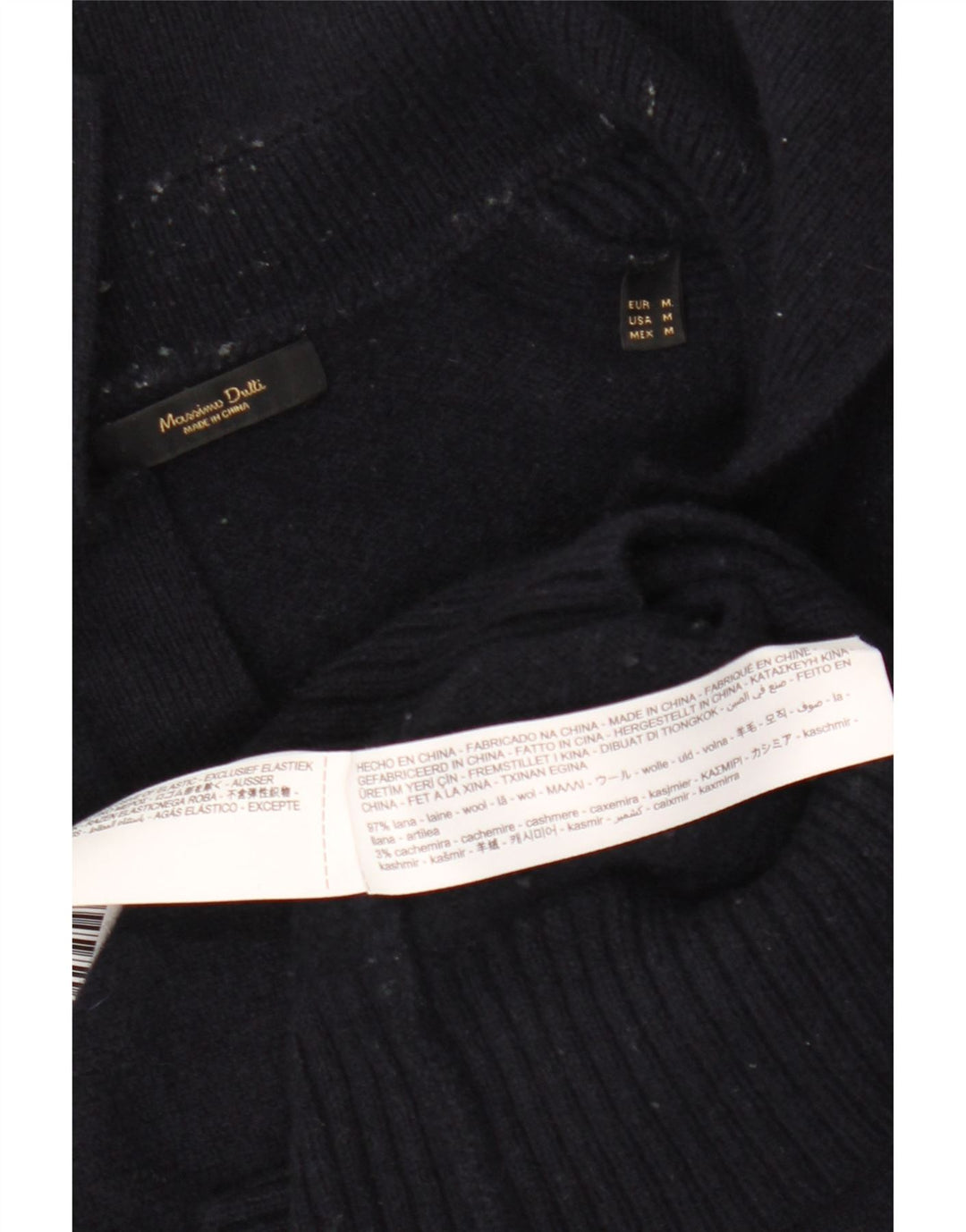 Damski sweter polo MASSIMO DUTTI UK 14, średni granatowy, wełniany