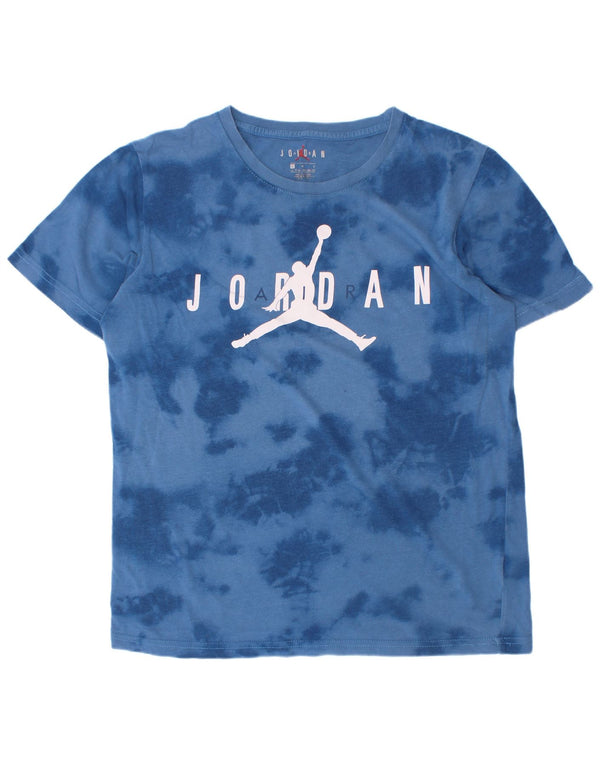 Chłopięcy T-shirt z grafiką Jordan, rozmiar 12-13 lat, duży, niebieski Tie Dye