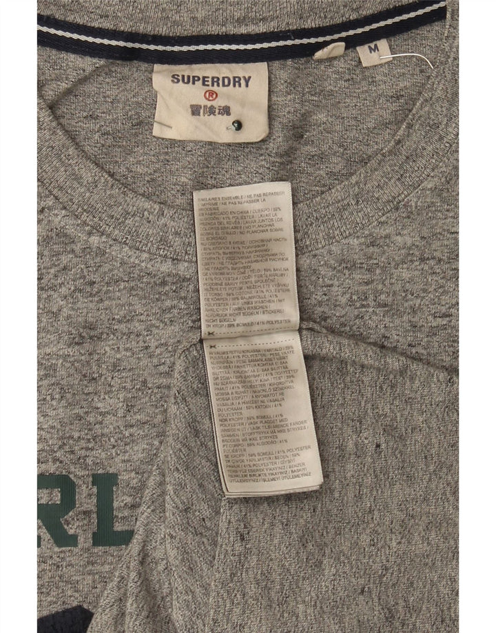 Męski T-shirt Superdry z grafiką, średnioszary, bawełniany w cętki