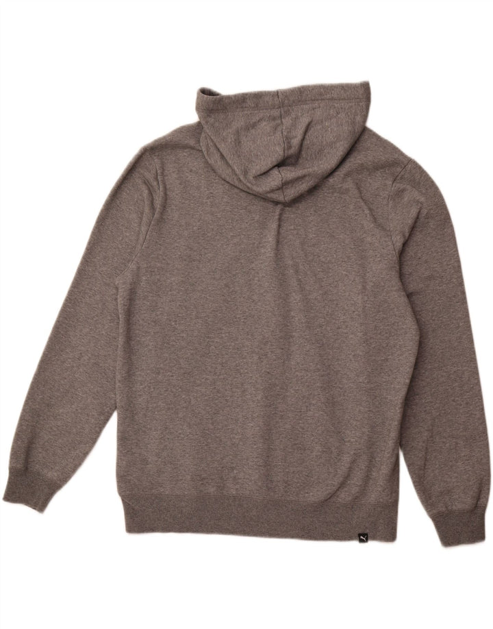 Męski sweter z kapturem i grafiką PUMA, duży, szary, bawełniany