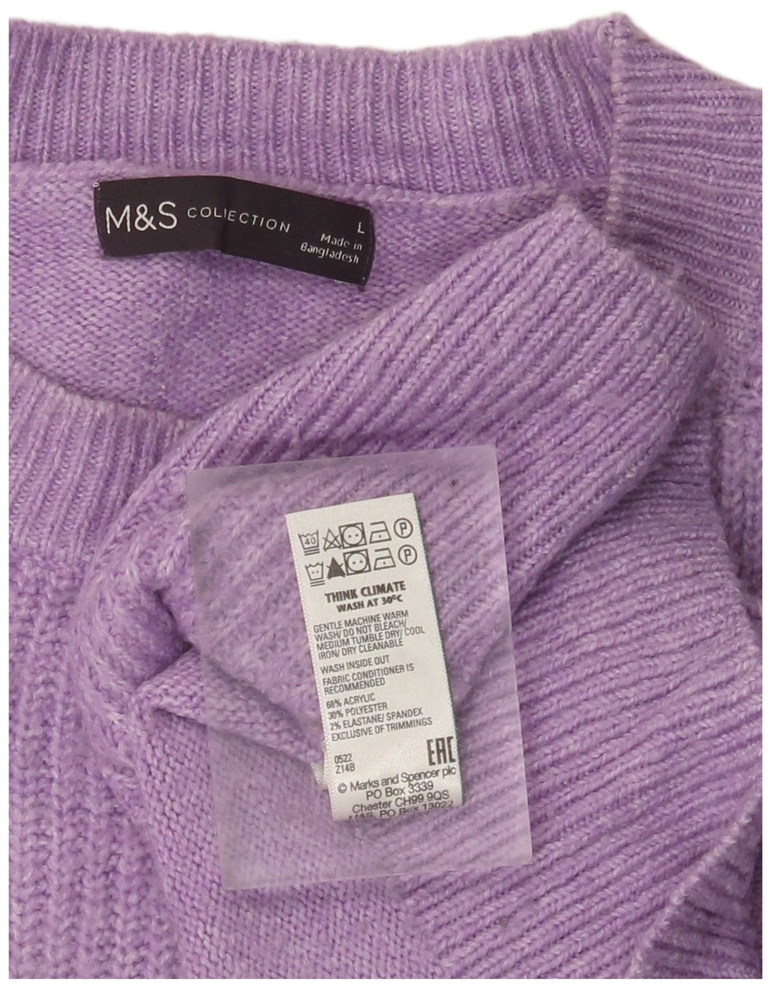 MARKS & SPENCER Damski sweter z okrągłym dekoltem, UK 16, duży fiolet