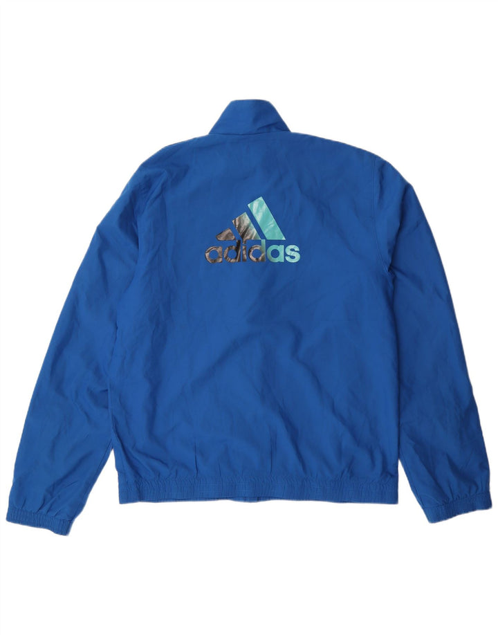 Adidas Męska bluza dresowa, mała, niebieska, poliestrowa
