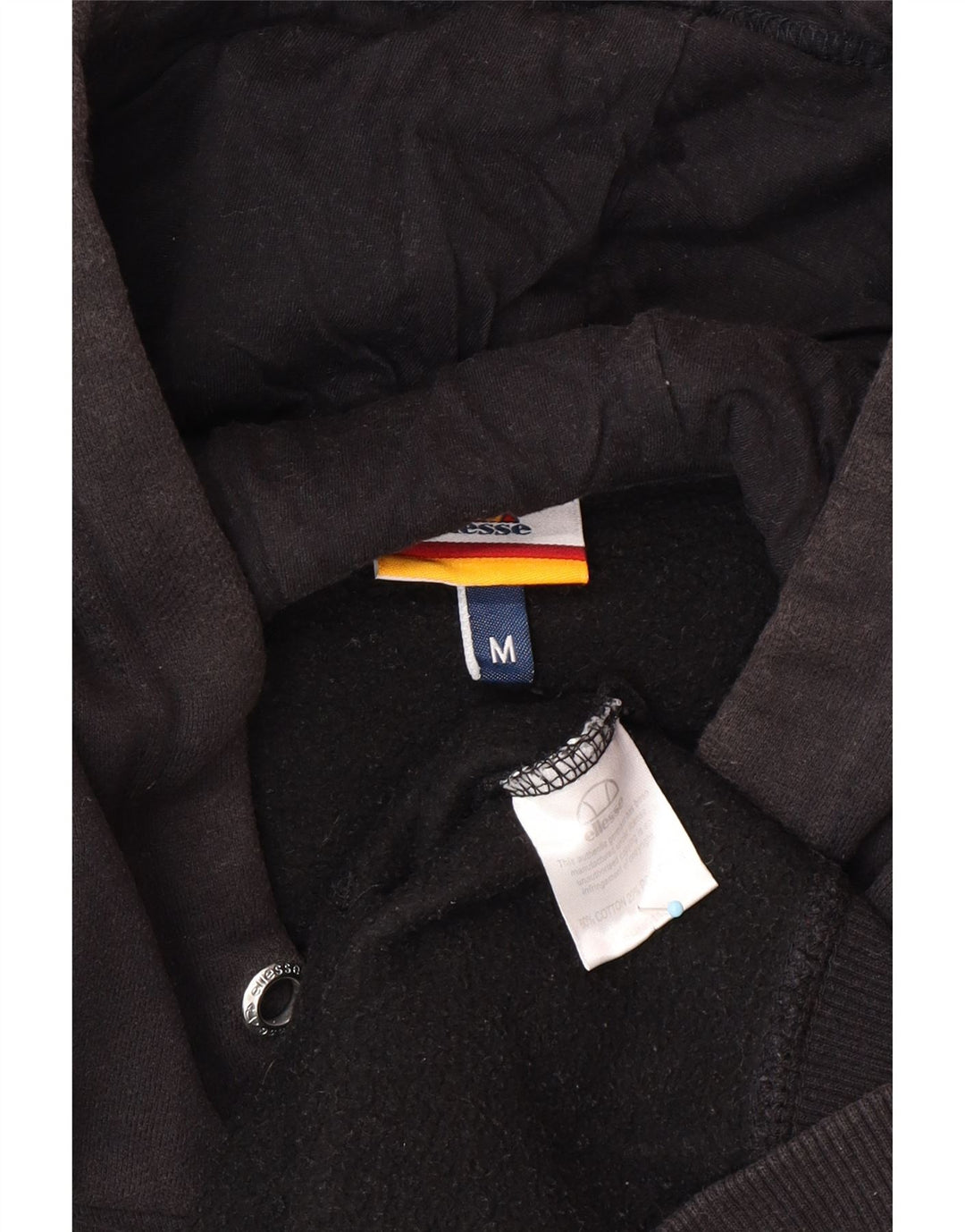 Męski sweter z kapturem i grafiką ELLESSE, średni czarny, bawełniany