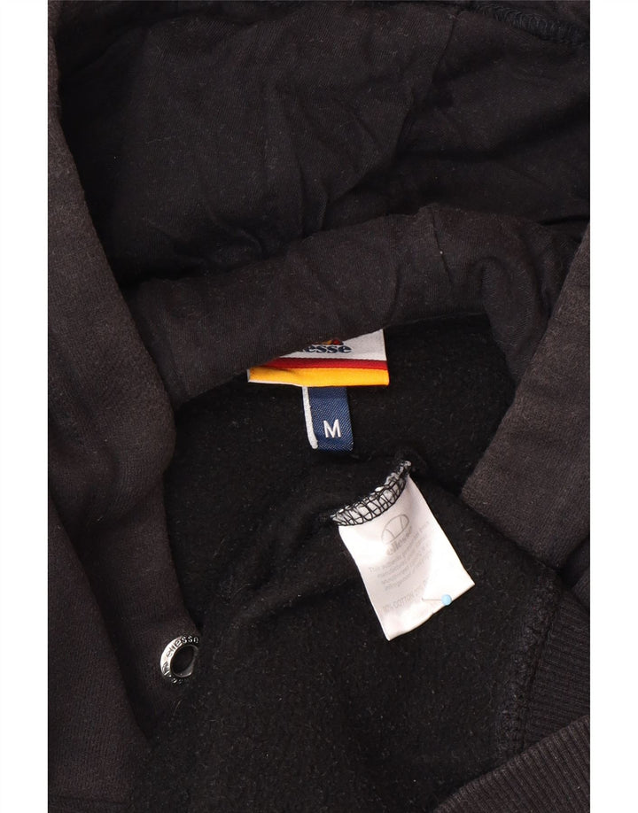 Męski sweter z kapturem i grafiką ELLESSE, średni czarny, bawełniany