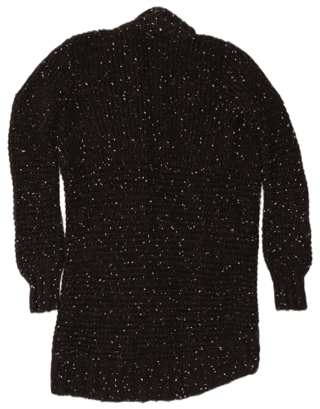 Damski sweter rozpinany z długim rękawem Gaudi, UK 10, mały, czarny, nakrapiany nylon