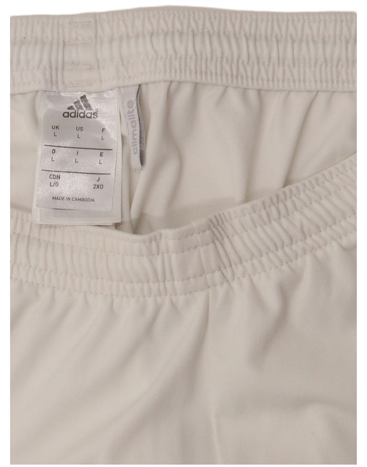 Męskie spodenki sportowe ADIDAS Climalite, duże, białe, poliestrowe