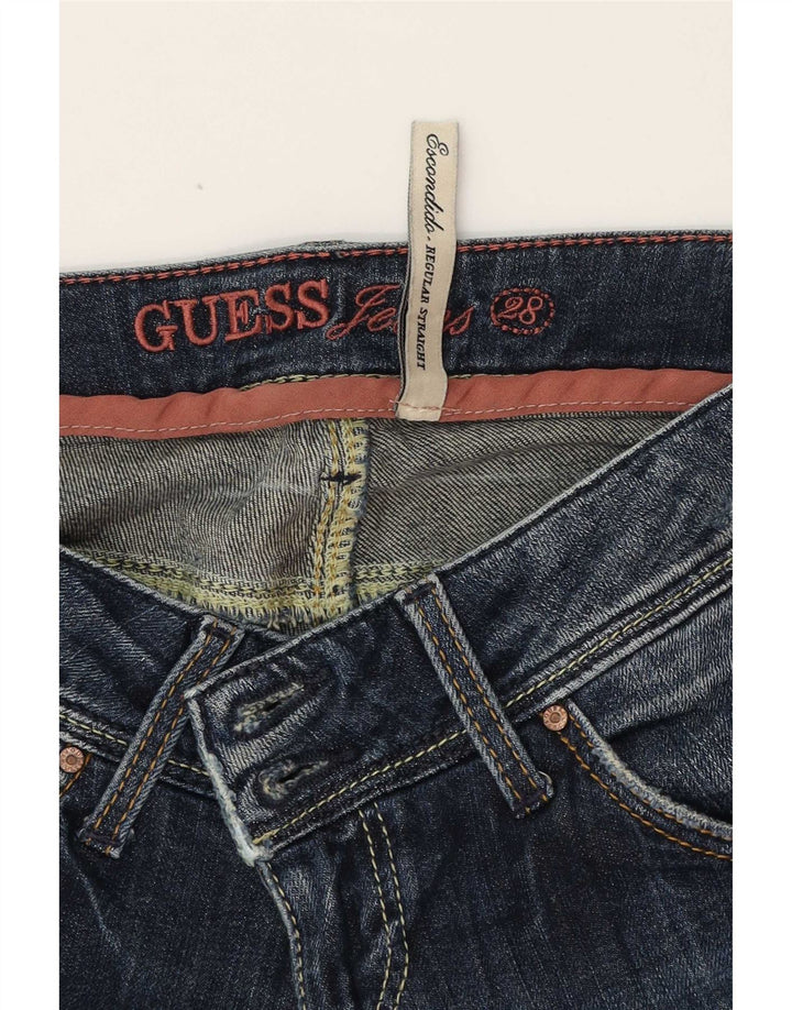 Guess Damskie Regularne Proste Dżinsy W28 L27 Granatowe Bawełniane