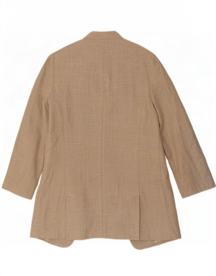 Damska, oversize'owa, otwarta marynarka Zara UK 6 XS, beżowa, lniana