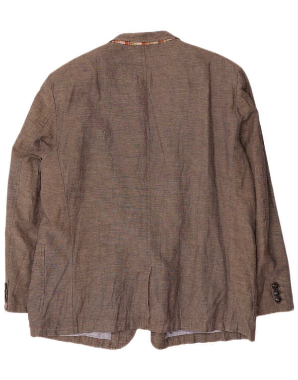 Camel Active Męska marynarka zapinana na 2 guziki UK 44 2XL Brązowa lniana
