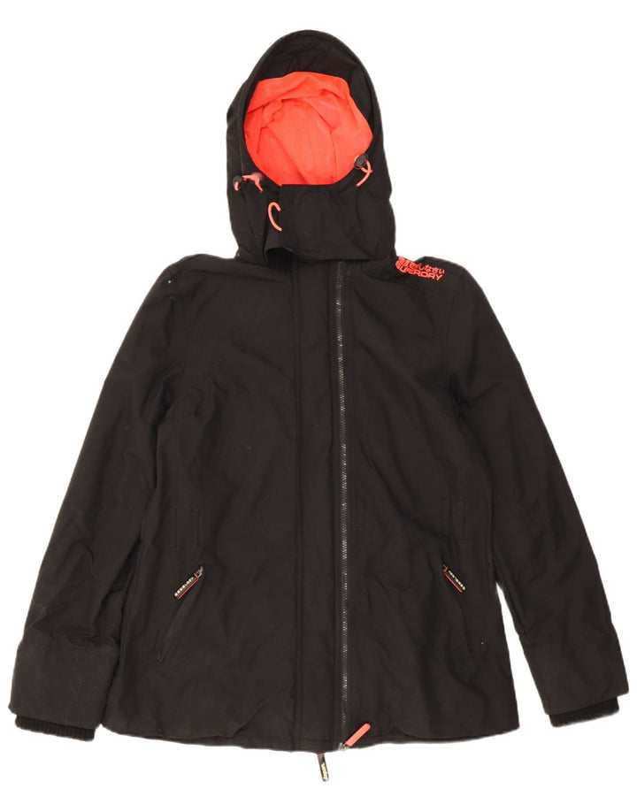 Damska kurtka wiatrówka Superdry The Windmac Graphic UK 16, duża czarna