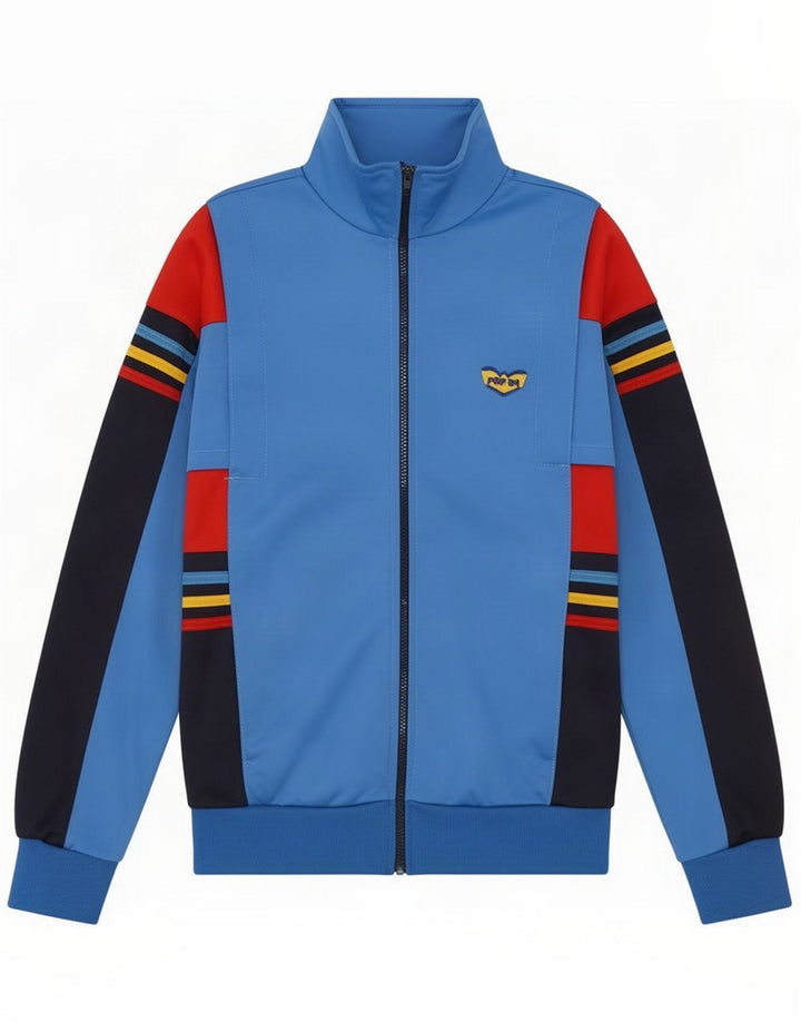 POP 84 Męska bluza dresowa, mała niebieska Colorblock