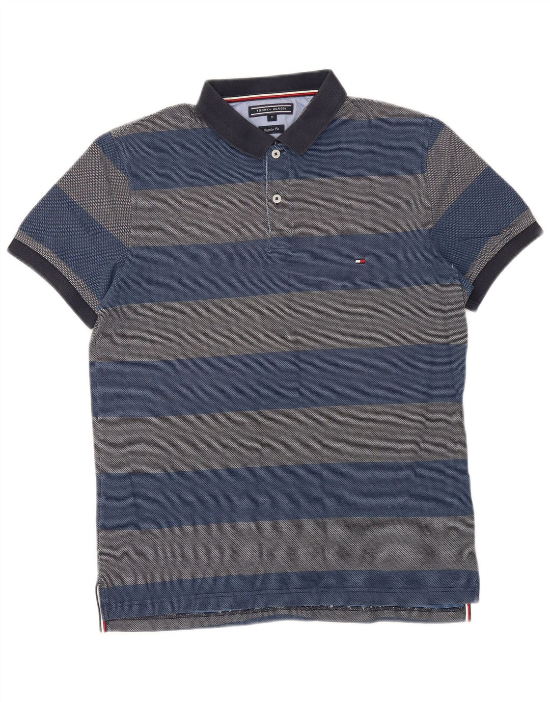 Męska koszulka polo Tommy Hilfiger o regularnym kroju, bawełniana w średnie niebieskie paski