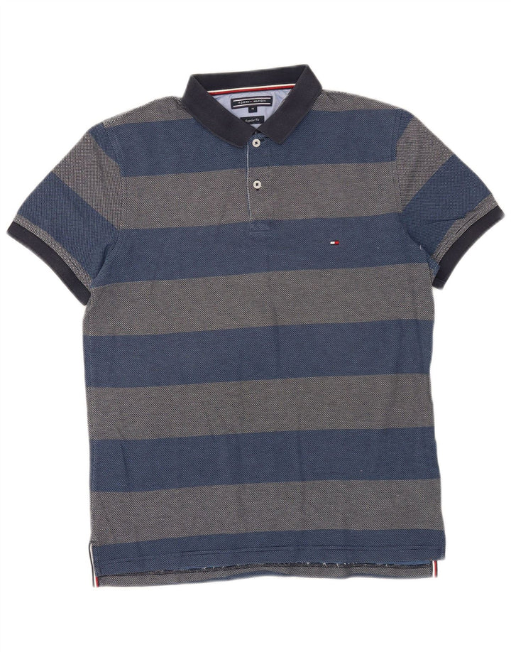 Męska koszulka polo Tommy Hilfiger o regularnym kroju, bawełniana w średnie niebieskie paski