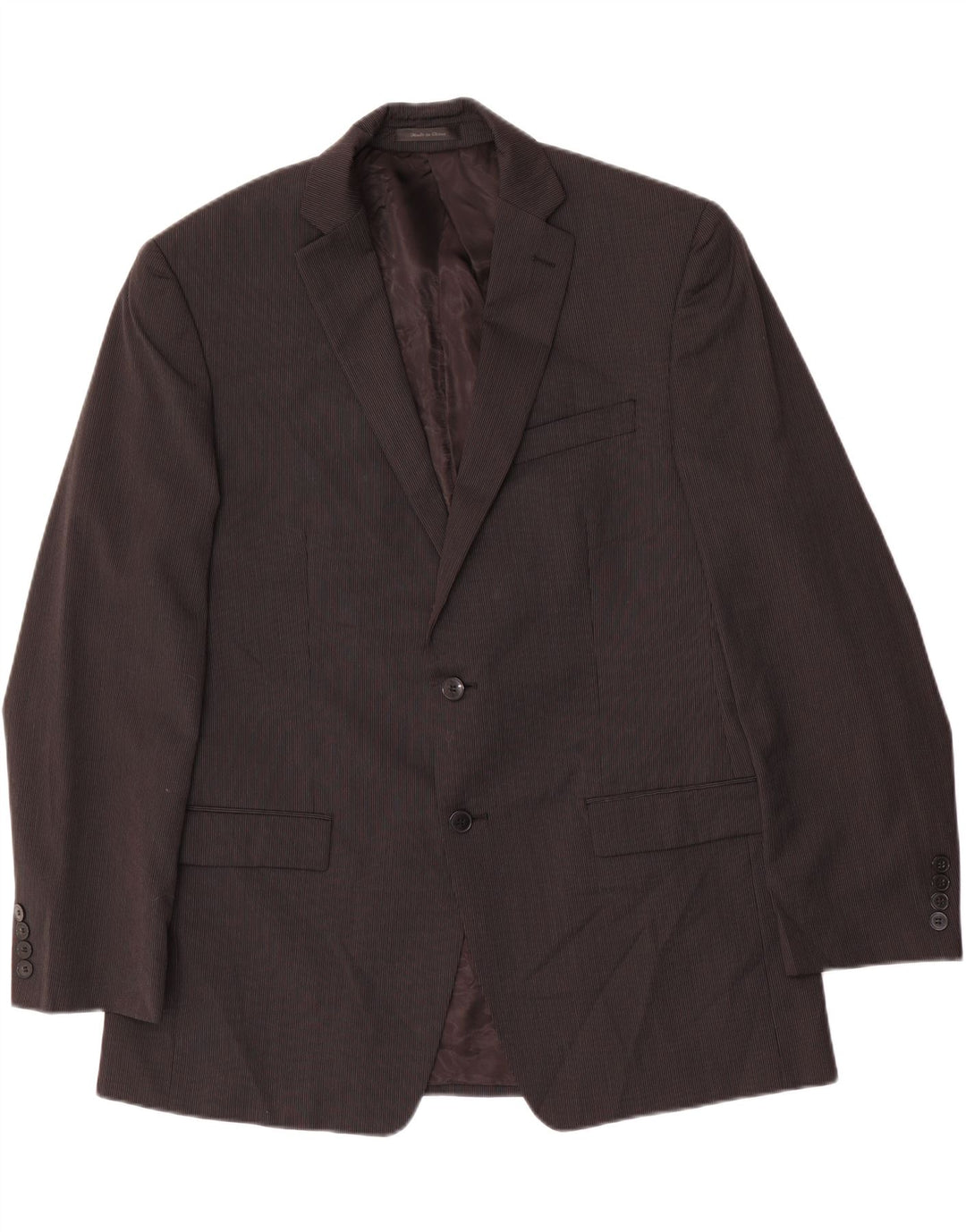 CALVIN KLEIN Męska marynarka zapinana na 2 guziki UK 42 XL, czarna, wełniana w prążki