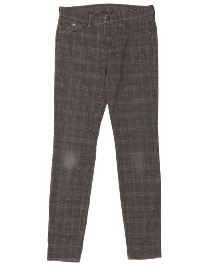Spodnie damskie Gas Slim Casual W28 L32 Szary poliester w kratkę