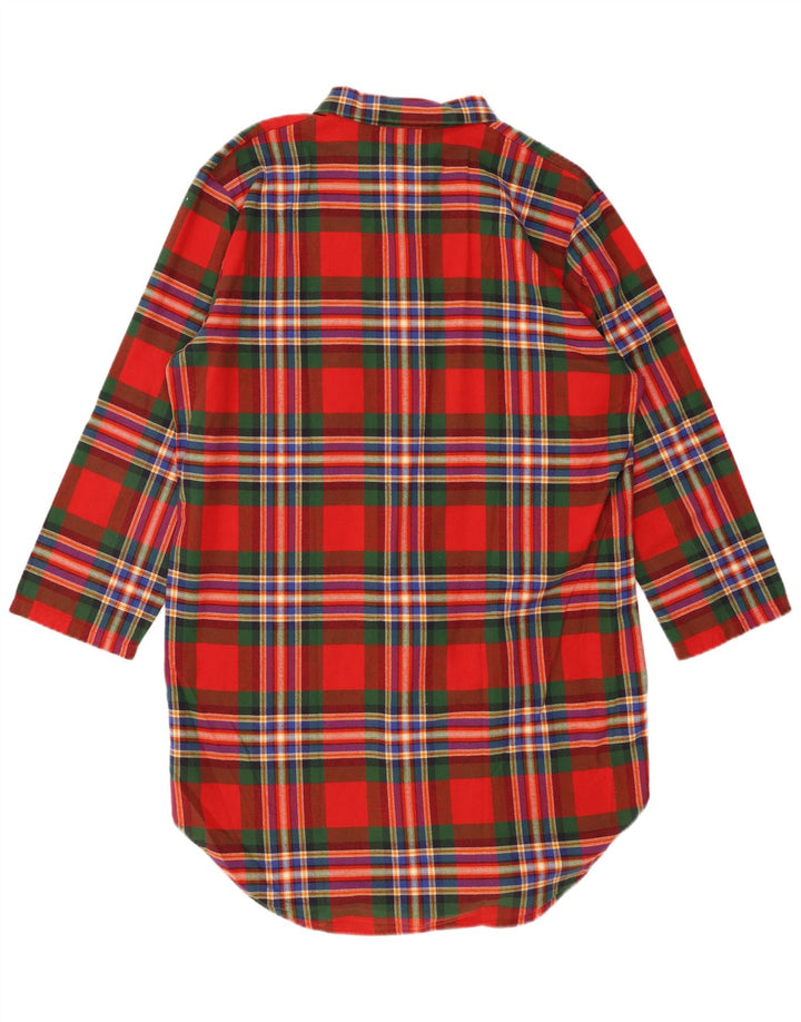 Damska sukienka koszulowa oversize VINTAGE z grafiką UK 14 w średnią czerwoną kratkę