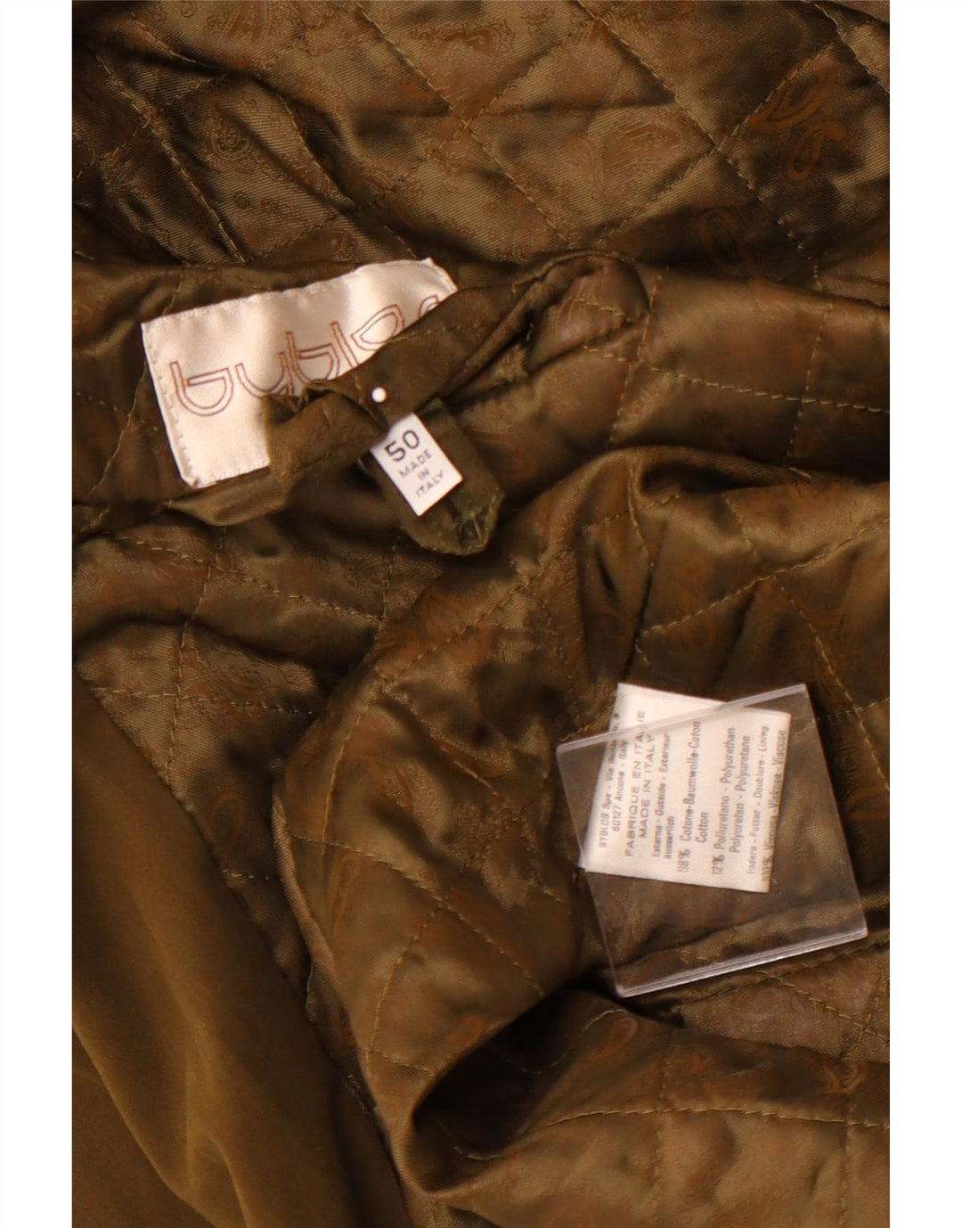 BYBLOS Płaszcz męski IT 50, duży, bawełniany khaki