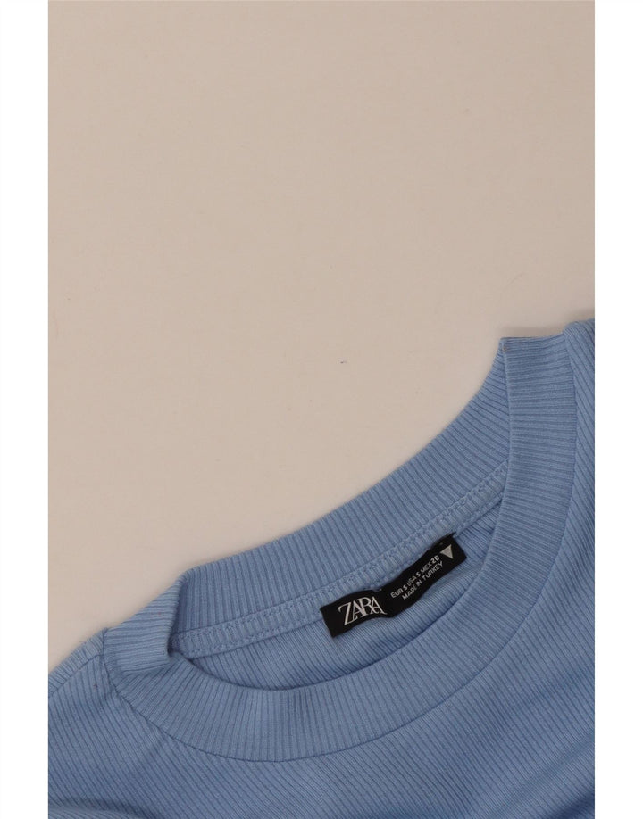 Damska bluzka z krótkim rękawem Zara UK 8 Small Blue