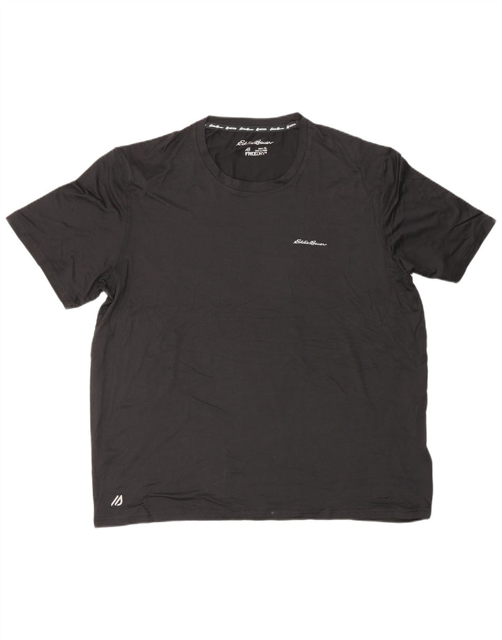 EDDIE BAUER Męski T-shirt Top XL Czarny Poliester