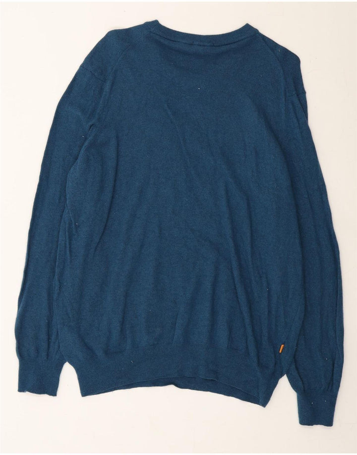 TIMBERLAND Mens Crew Neck Jumper Sweater XL Navy Blue Wool Vintage Timberland and Second-Hand Timberland from Messina Hembry 