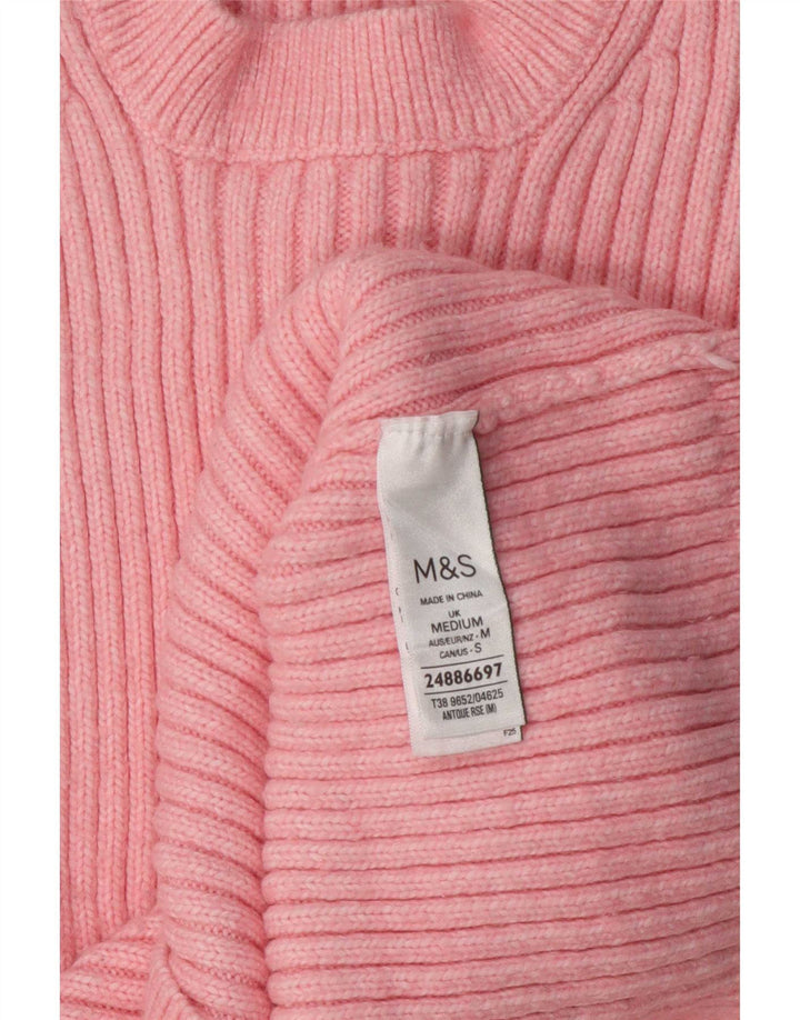 Marks & Spencer Damski sweter z okrągłym dekoltem, UK 14, średni różowy poliester