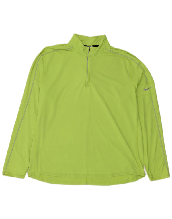 Męski dres Nike Dri Fit z zamkiem błyskawicznym na szyi, 2XL, zielony poliester