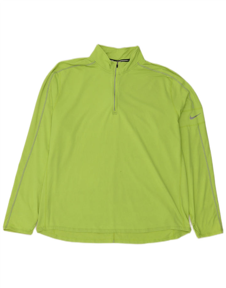 Męski dres Nike Dri Fit z zamkiem błyskawicznym na szyi, 2XL, zielony poliester