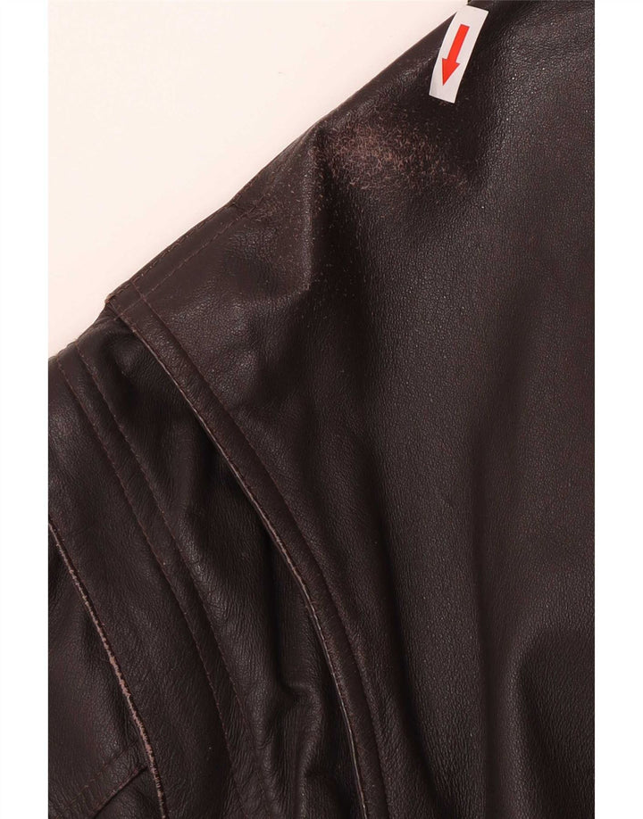 Vintage męska skórzana kurtka UK 42 XL brązowa