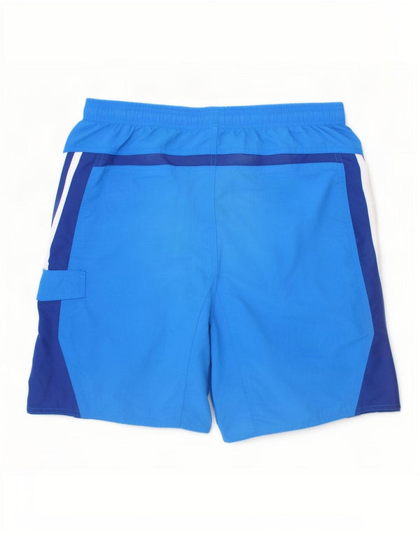Adidas Boys Sport Shorts 15-16 Years Blue Colourblock Nylon