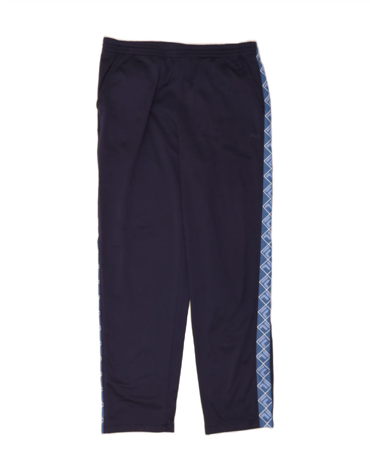 FILA Mens Graphic Tracksuit Trousers IT 46 Small  Navy Blue Colourblock Vintage Fila and Second-Hand Fila from Messina Hembry 