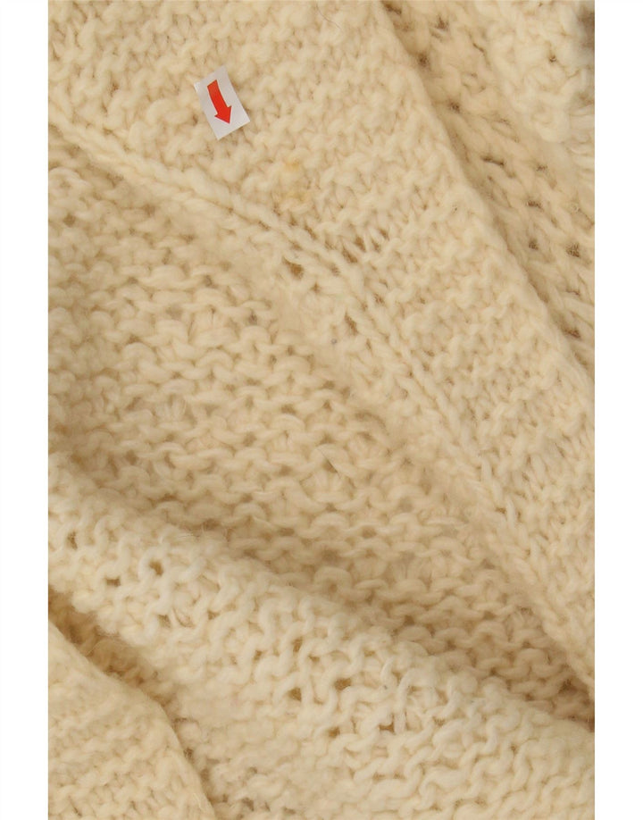 VINTAGE Womens Open Cardigan Sweater UK 14 Medium Beige Vintage Vintage and Second-Hand Vintage from Messina Hembry 