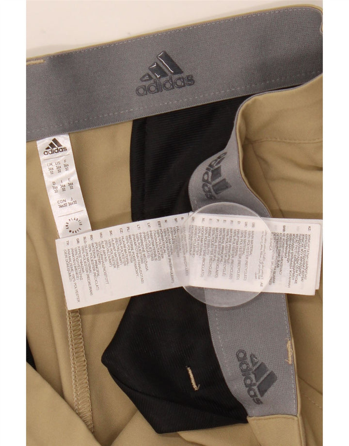 Adidas Męskie Proste Spodnie Chino W36 L32 Beżowy Poliester