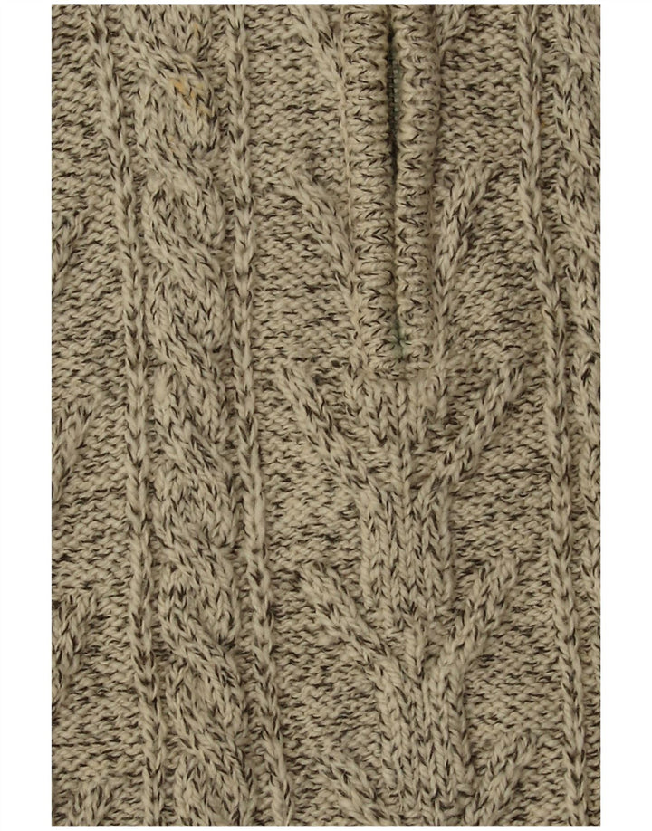 SUPERDRY Męski sweter zapinany na zamek XL, beżowy, nakrapiany akryl